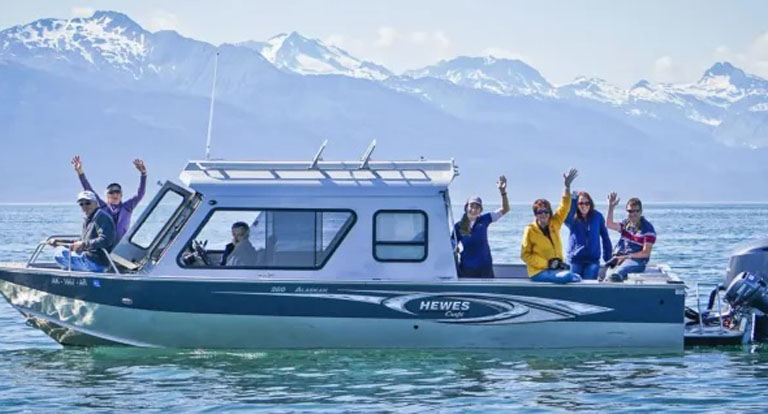 Tour group on board Jayleen's Juneau whale watching tour